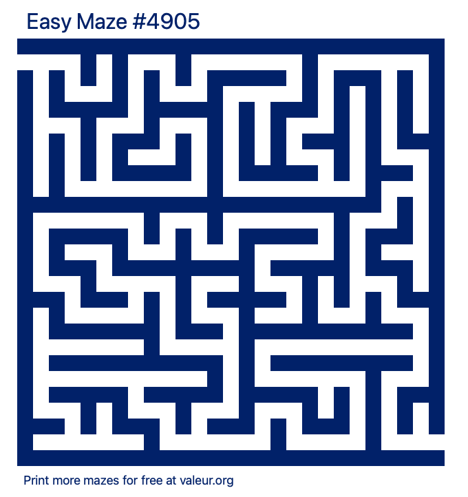 Free Printable Easy Maze number 4905