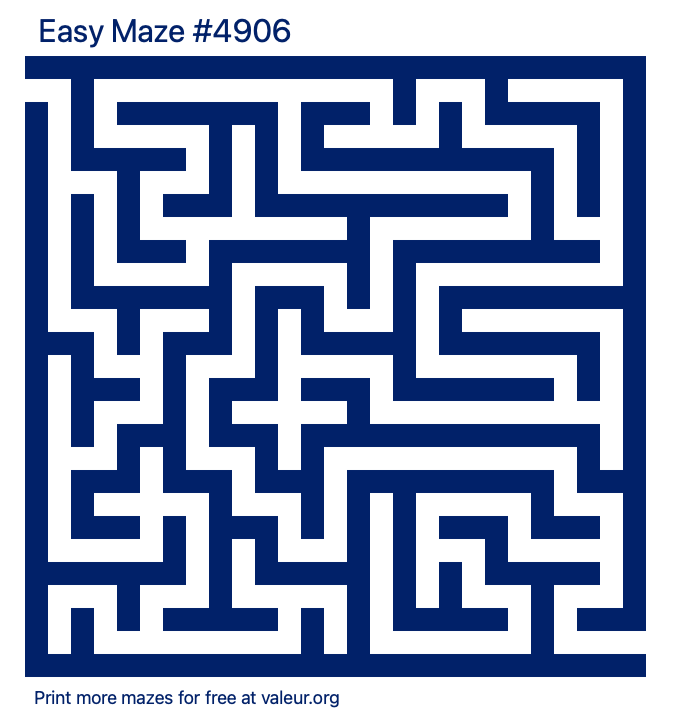 Free Printable Easy Maze number 4906