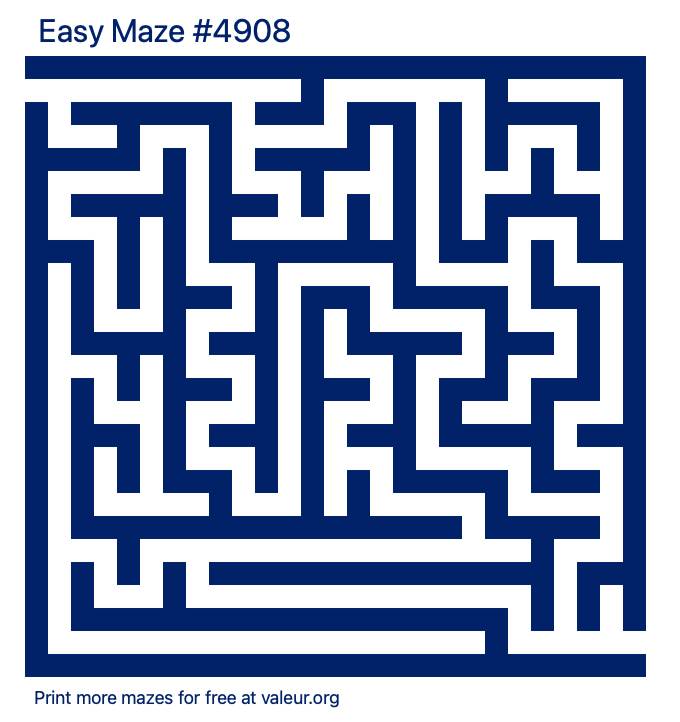 Free Printable Easy Maze number 4908