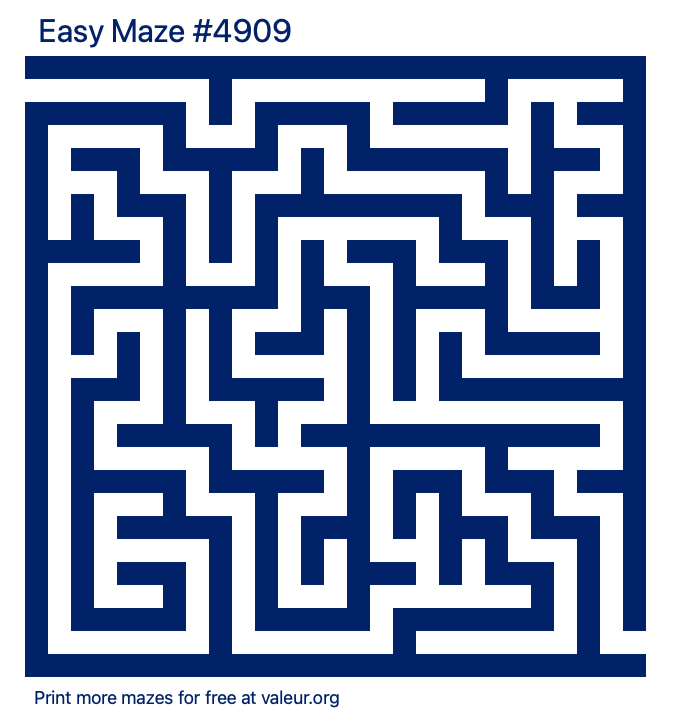 Free Printable Easy Maze number 4909