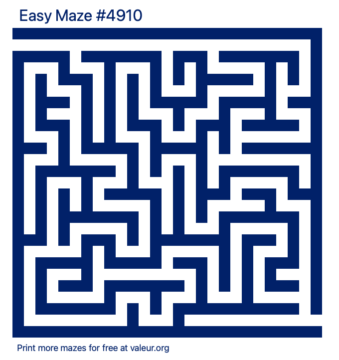 Free Printable Easy Maze number 4910