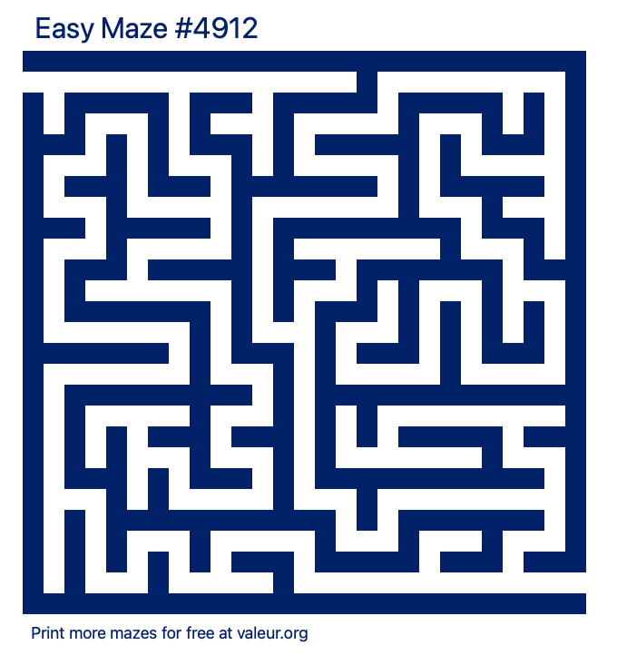 Free Printable Easy Maze number 4912