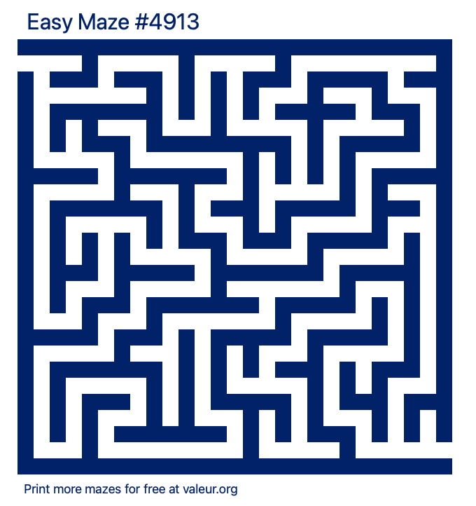 Free Printable Easy Maze number 4913