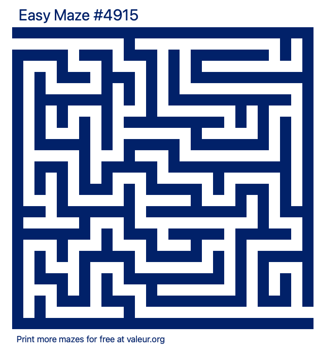 Free Printable Easy Maze number 4915