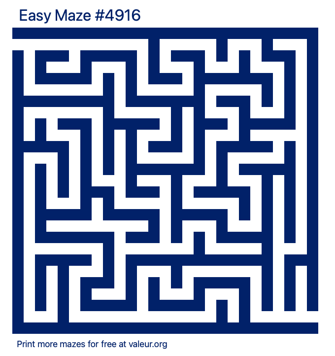 Free Printable Easy Maze number 4916