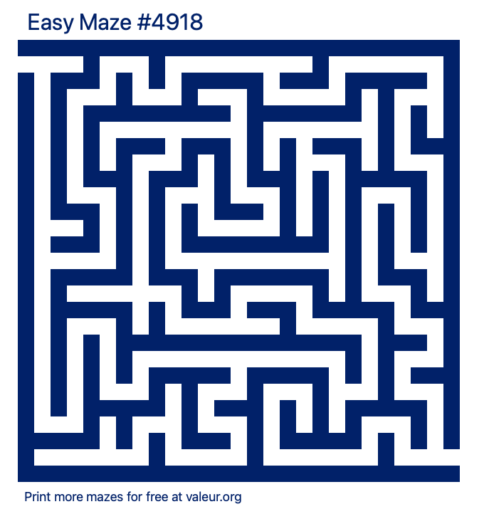 Free Printable Easy Maze number 4918