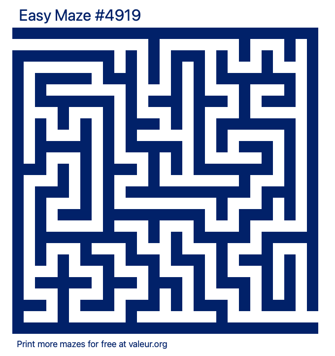 Free Printable Easy Maze number 4919