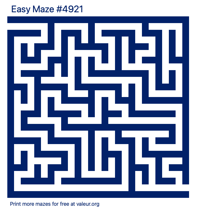 Free Printable Easy Maze number 4921