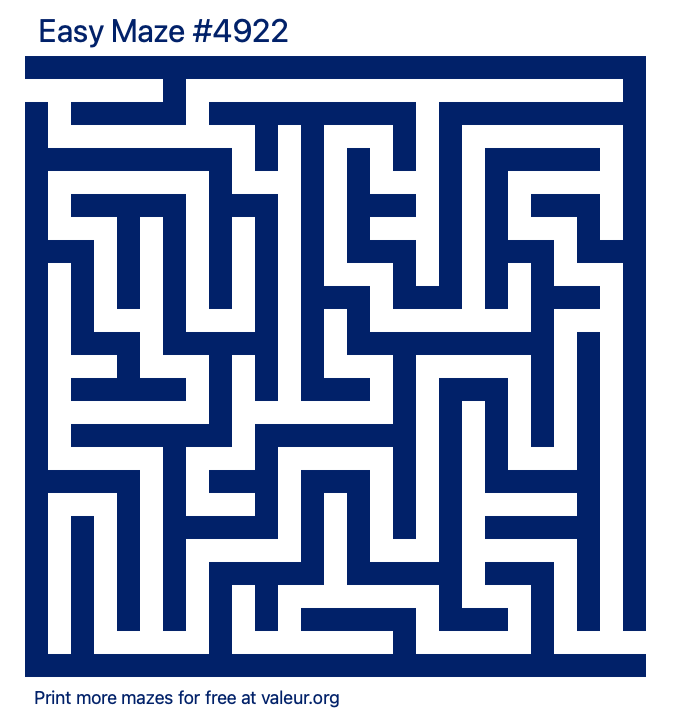 Free Printable Easy Maze number 4922