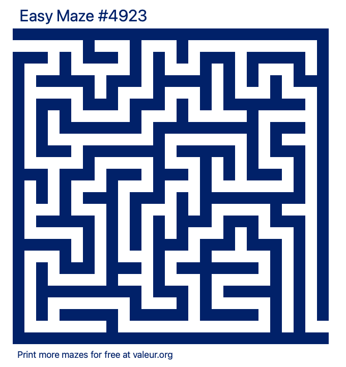 Free Printable Easy Maze number 4923