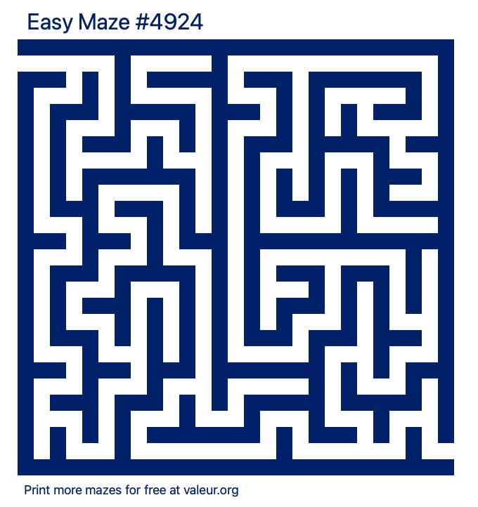 Free Printable Easy Maze number 4924