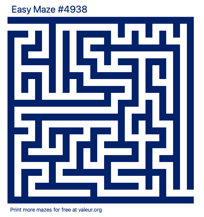 Free Printable Easy Maze number 4938