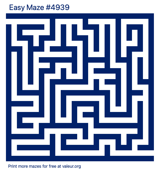 Free Printable Easy Maze number 4939