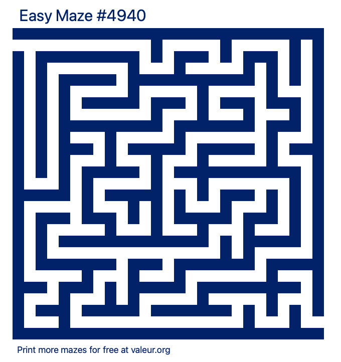 Free Printable Easy Maze number 4940