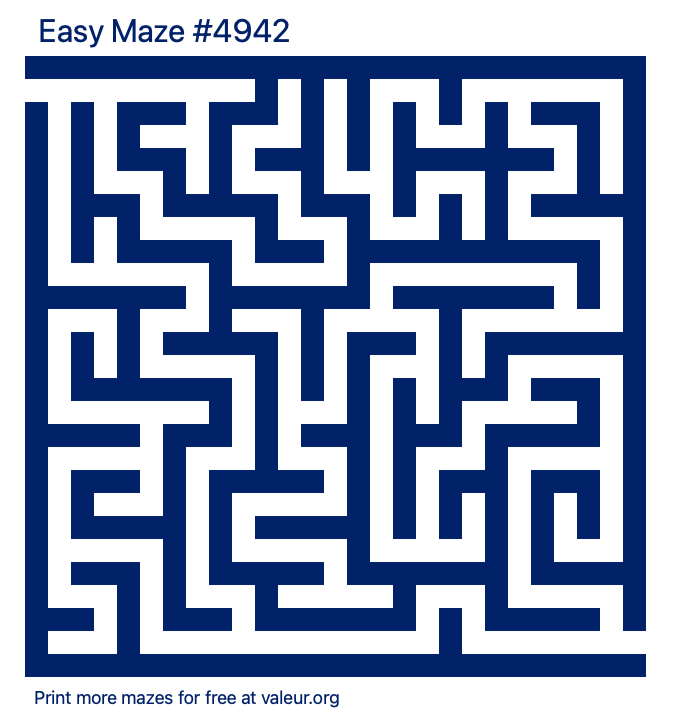 Free Printable Easy Maze number 4942