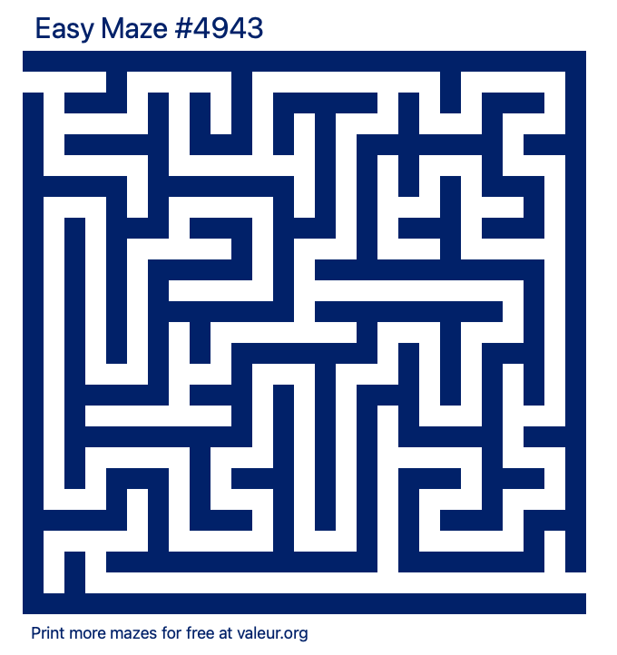Free Printable Easy Maze number 4943