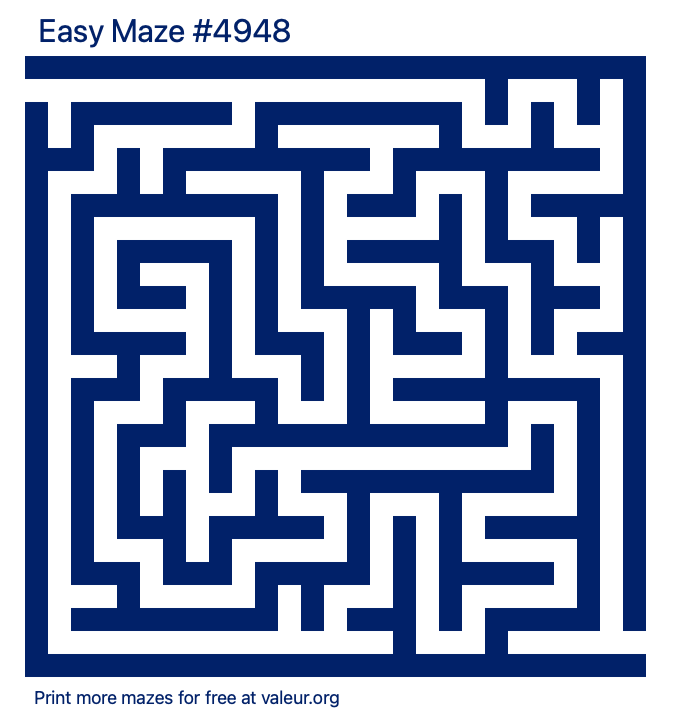 Free Printable Easy Maze number 4948