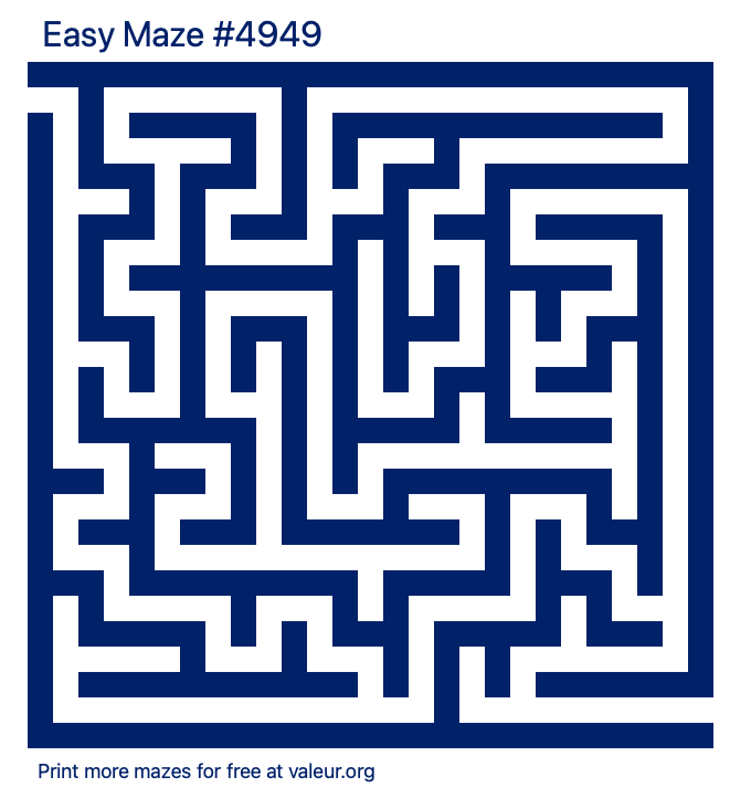 Free Printable Easy Maze number 4949