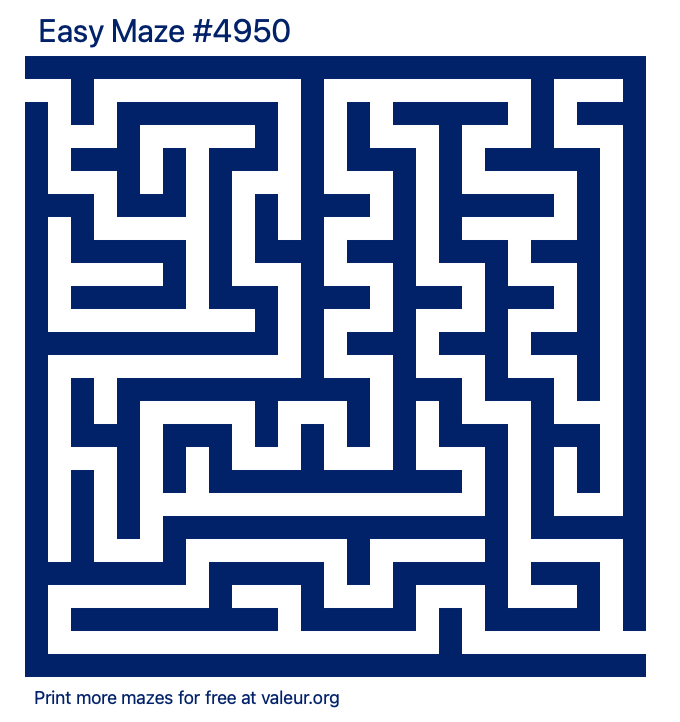 Free Printable Easy Maze number 4950