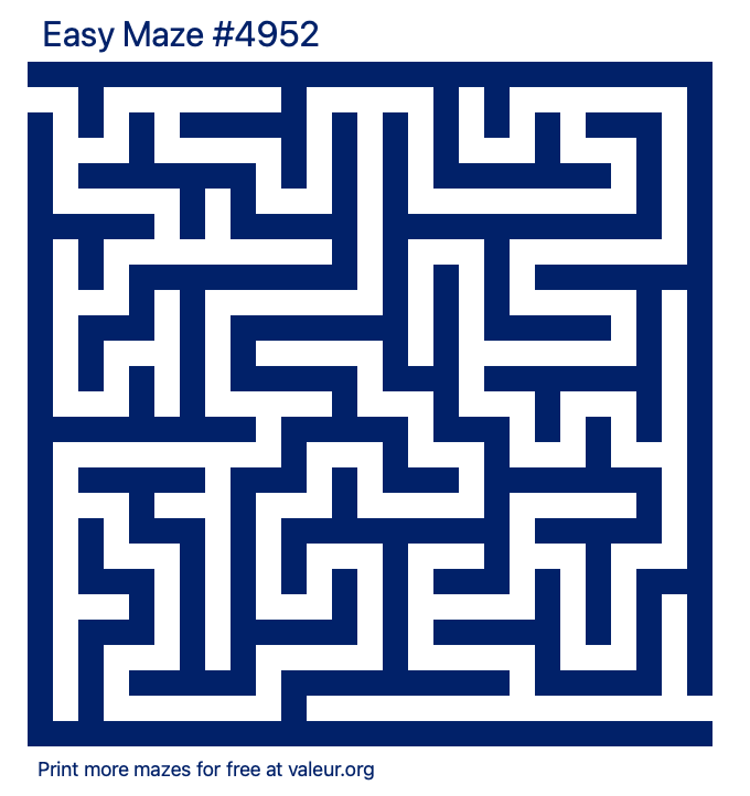 Free Printable Easy Maze number 4952