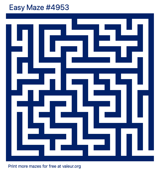 Free Printable Easy Maze number 4953