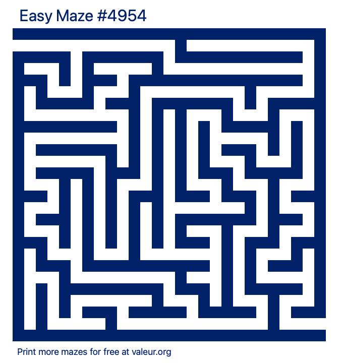 Free Printable Easy Maze number 4954