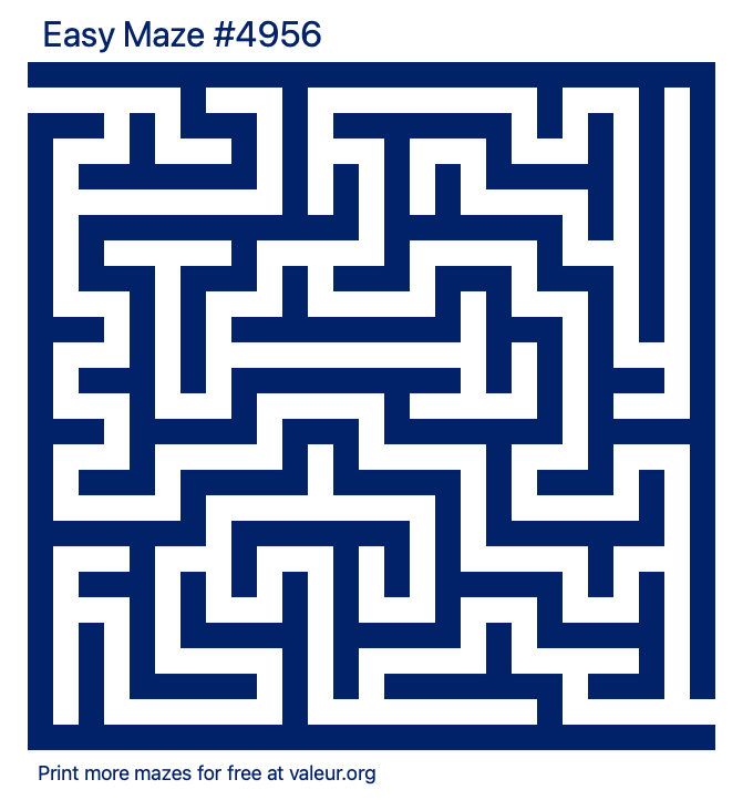 Free Printable Easy Maze number 4956