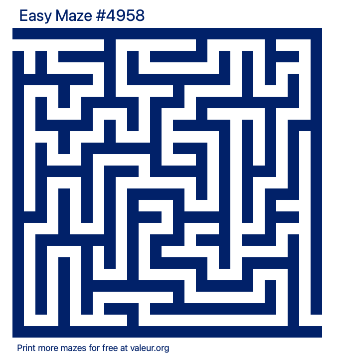 Free Printable Easy Maze number 4958