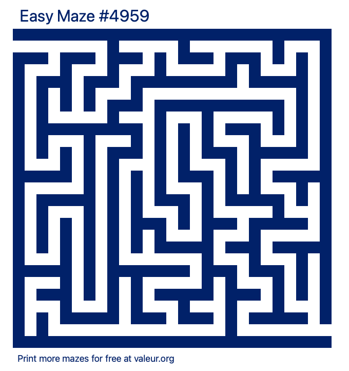 Free Printable Easy Maze number 4959