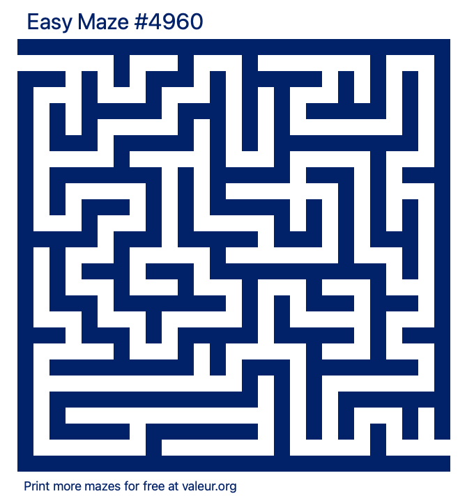 Free Printable Easy Maze number 4960