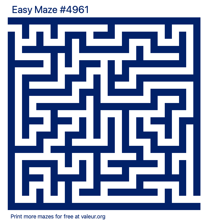 Free Printable Easy Maze number 4961