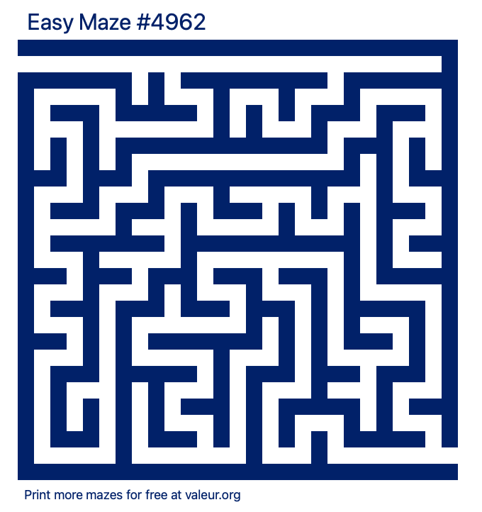 Free Printable Easy Maze number 4962