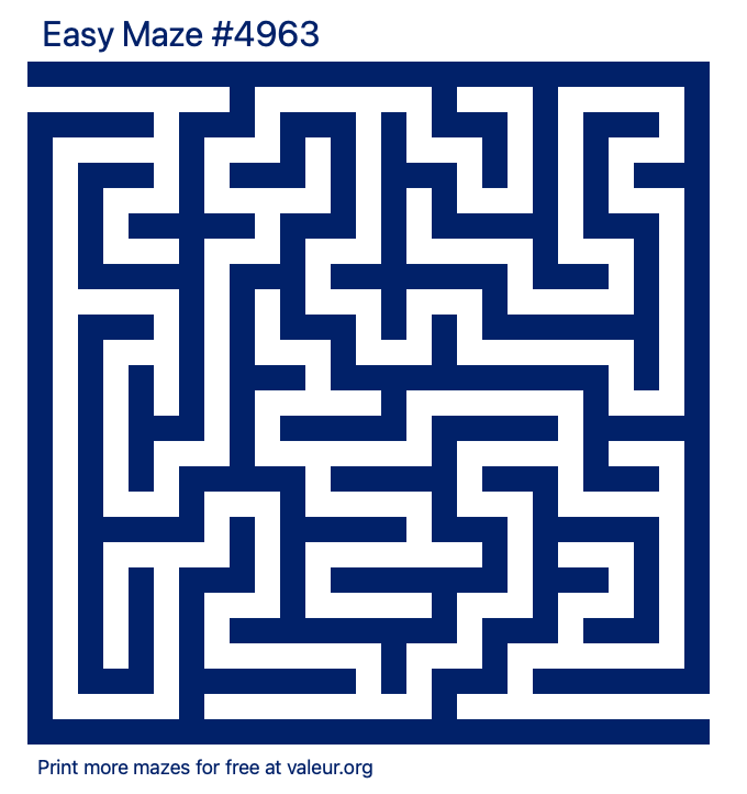 Free Printable Easy Maze number 4963