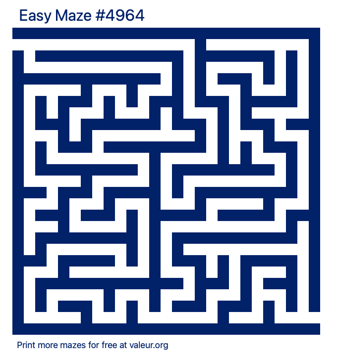 Free Printable Easy Maze number 4964