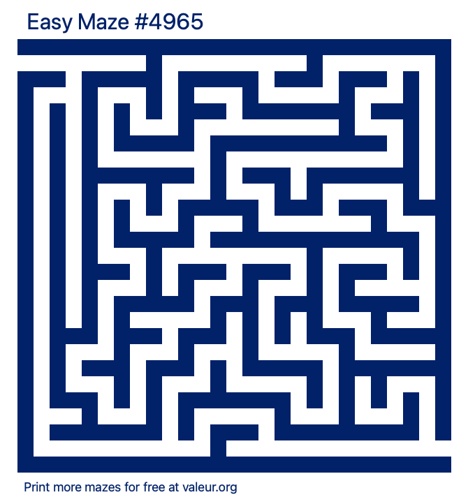 Free Printable Easy Maze number 4965