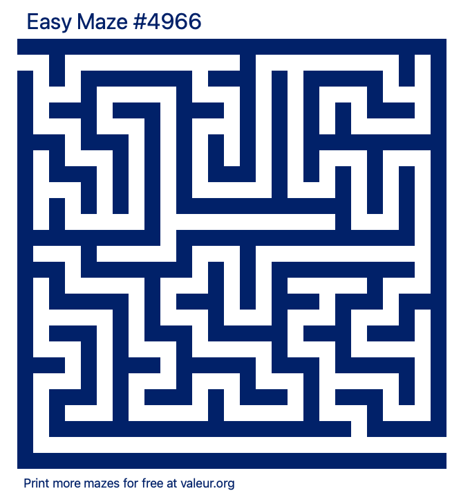 Free Printable Easy Maze number 4966