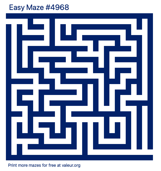 Free Printable Easy Maze number 4968