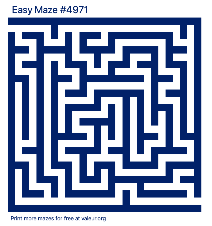 Free Printable Easy Maze number 4971