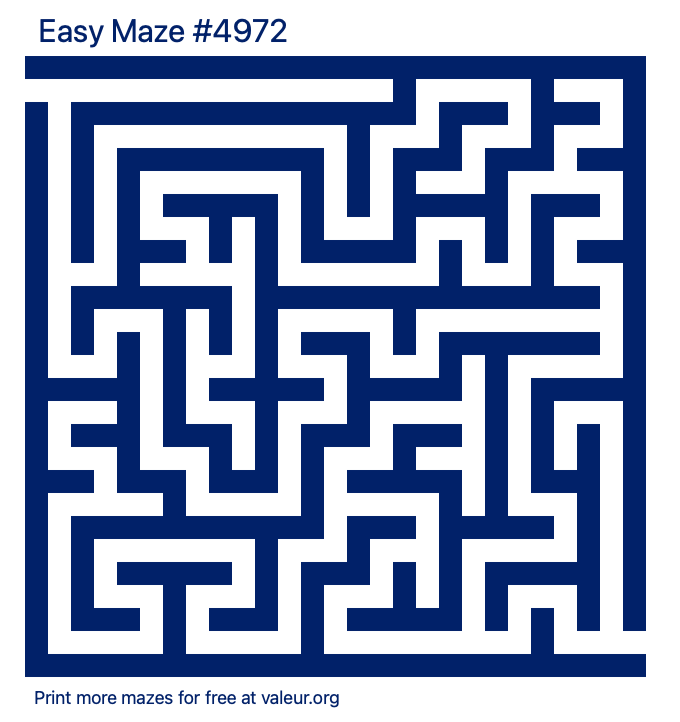 Free Printable Easy Maze number 4972