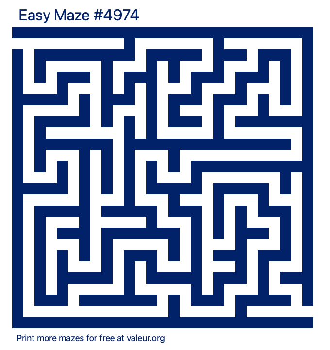 Free Printable Easy Maze number 4974