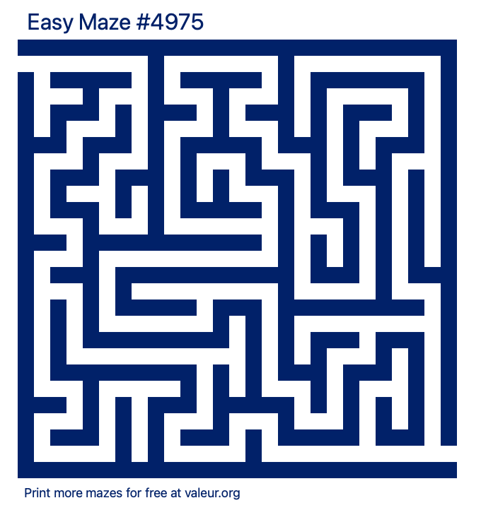 Free Printable Easy Maze number 4975