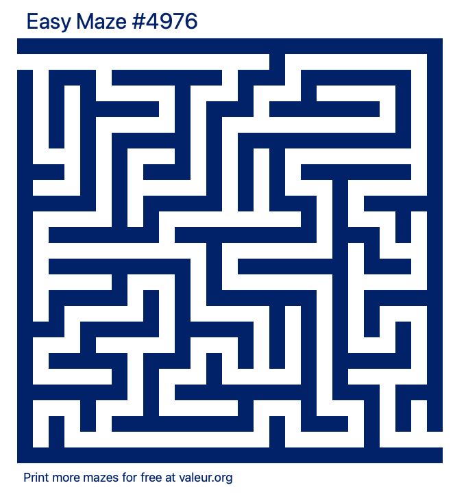 Free Printable Easy Maze number 4976