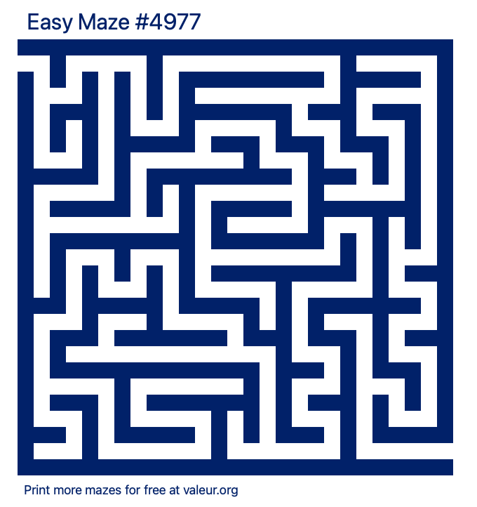 Free Printable Easy Maze number 4977