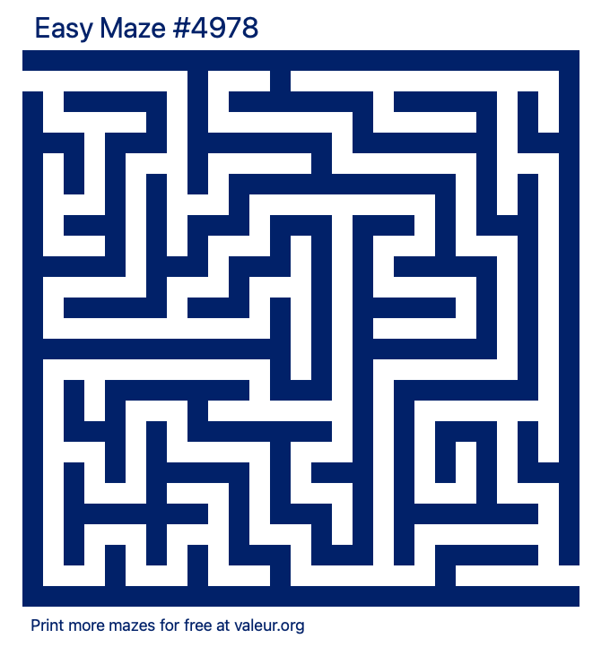 Free Printable Easy Maze number 4978