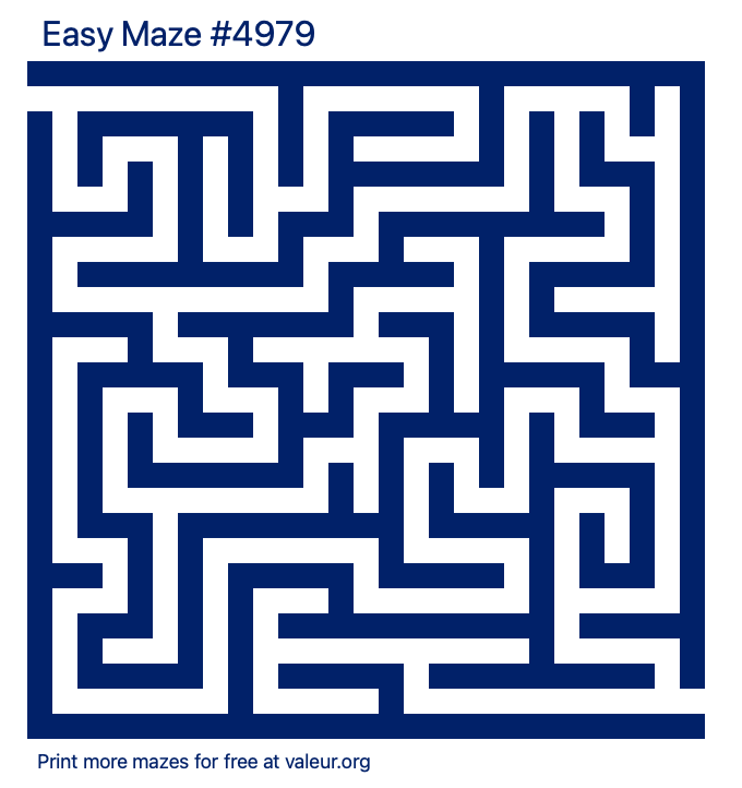 Free Printable Easy Maze number 4979