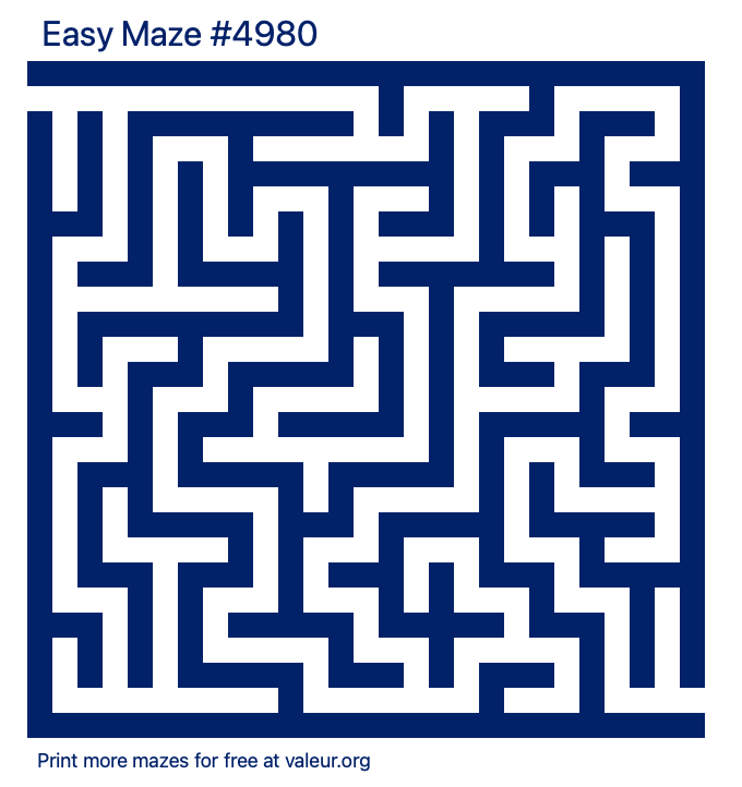 Free Printable Easy Maze number 4980