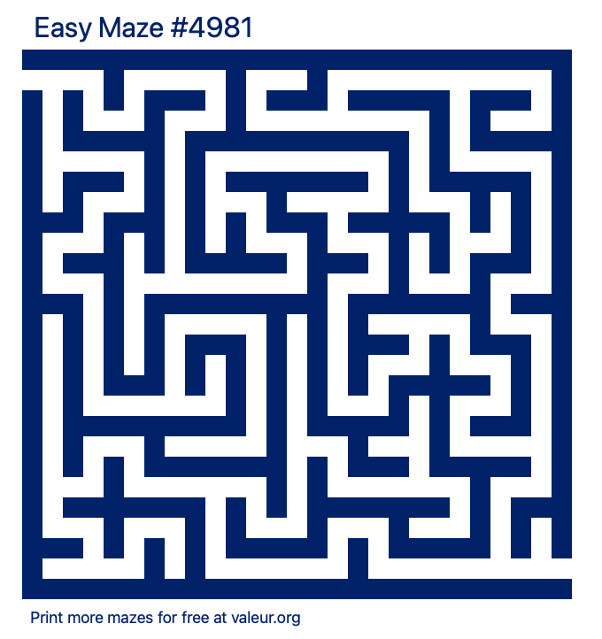 Free Printable Easy Maze number 4981