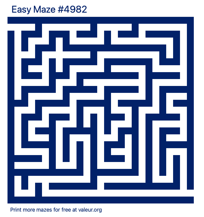 Free Printable Easy Maze number 4982