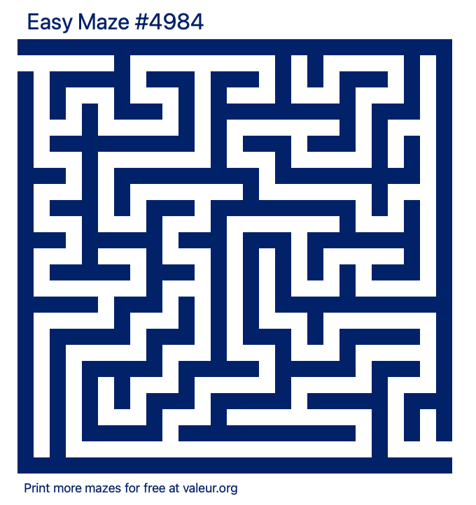 Free Printable Easy Maze number 4984