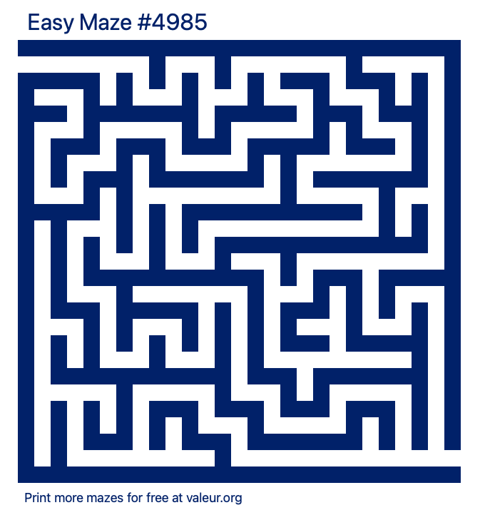 Free Printable Easy Maze number 4985